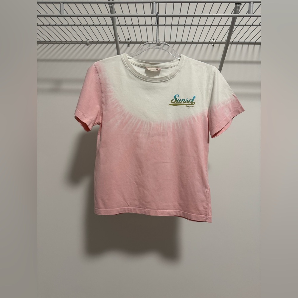Bonpoint Pink and White Sunset Tee Size 14 Years